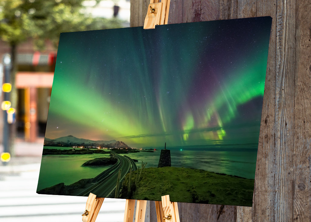 Atlantvägen med norrsken