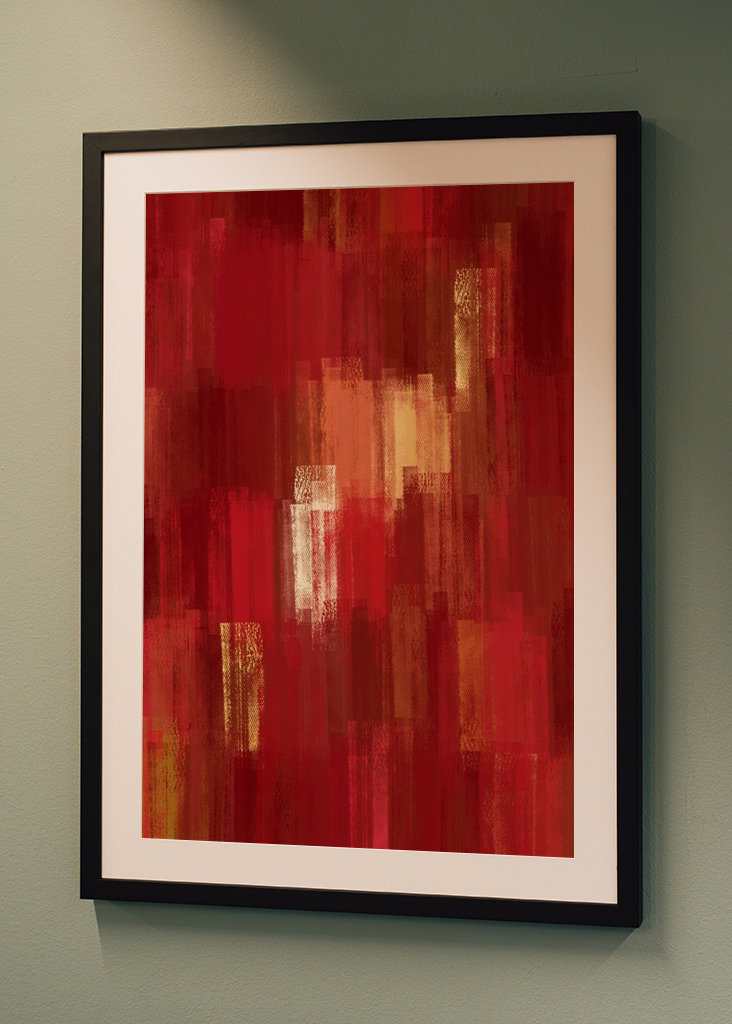 Arte abstracto monocromático rojo