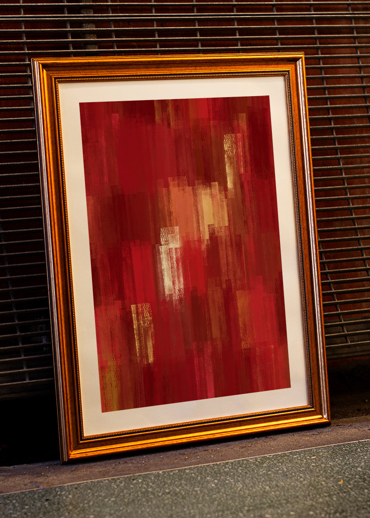 Arte abstracto monocromático rojo