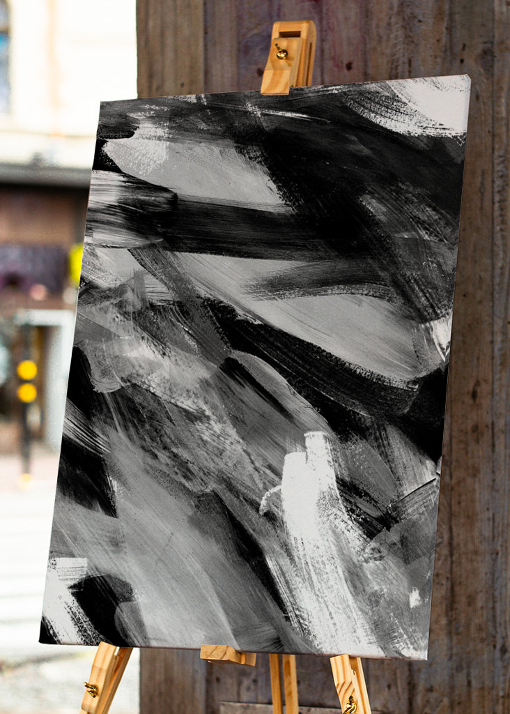 Abstract Artwork Greyscale #1