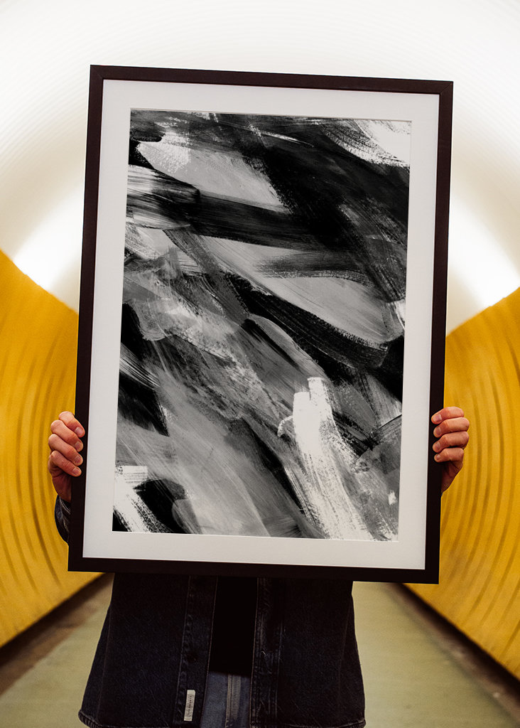 Abstract Artwork Greyscale #1