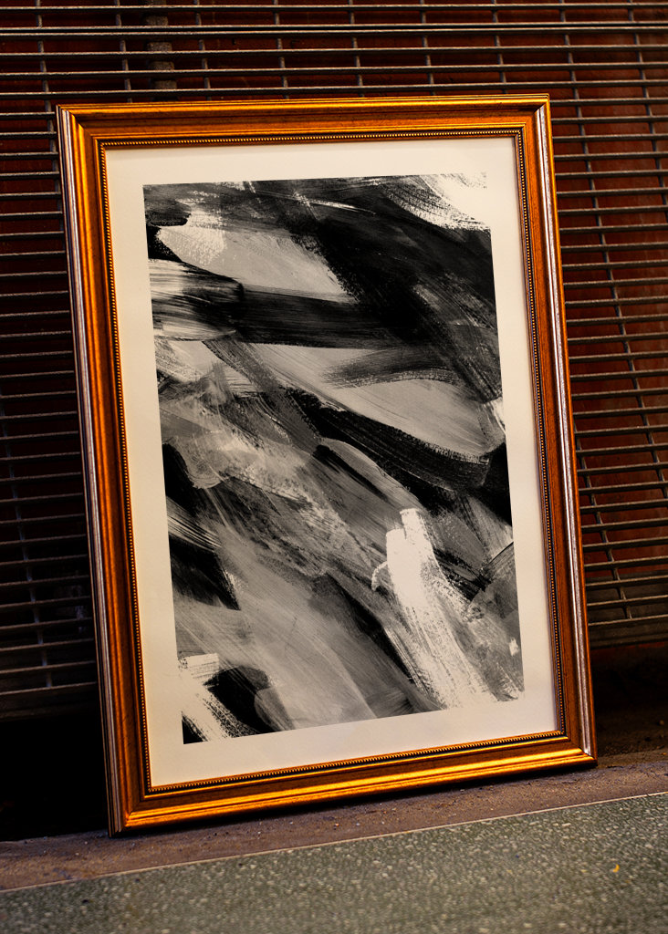 Abstract Artwork Greyscale #1