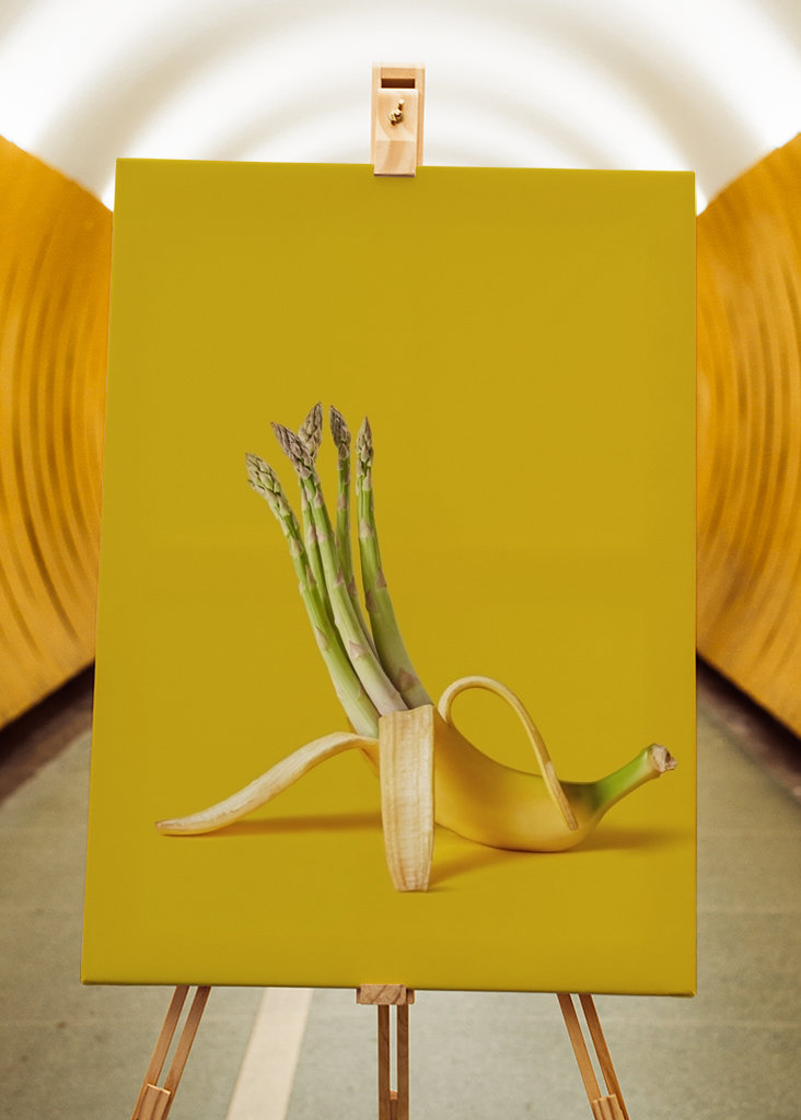 Spargel in der Bananenschale