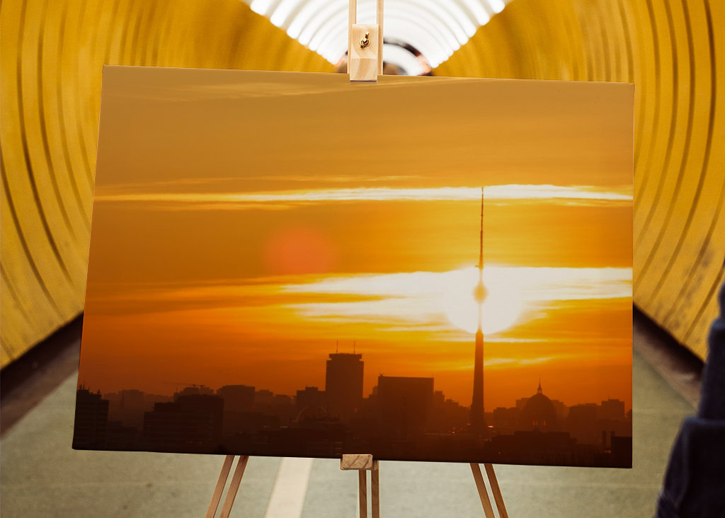Skyline Amanecer en la ciudad de Berlín 