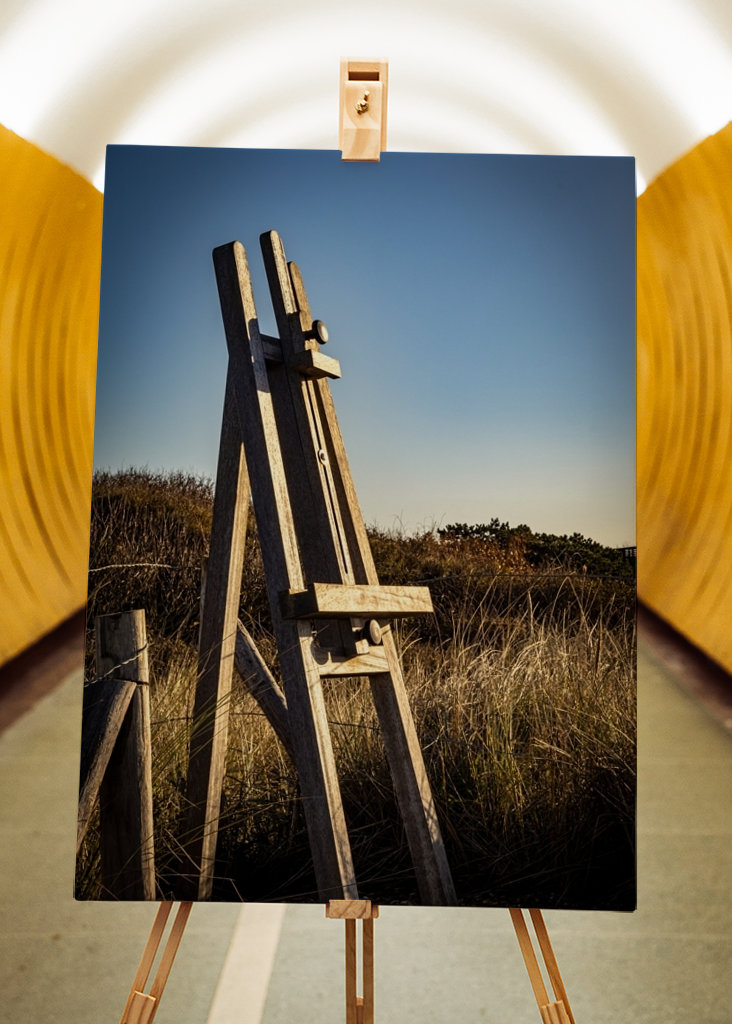 Easel in the dunes