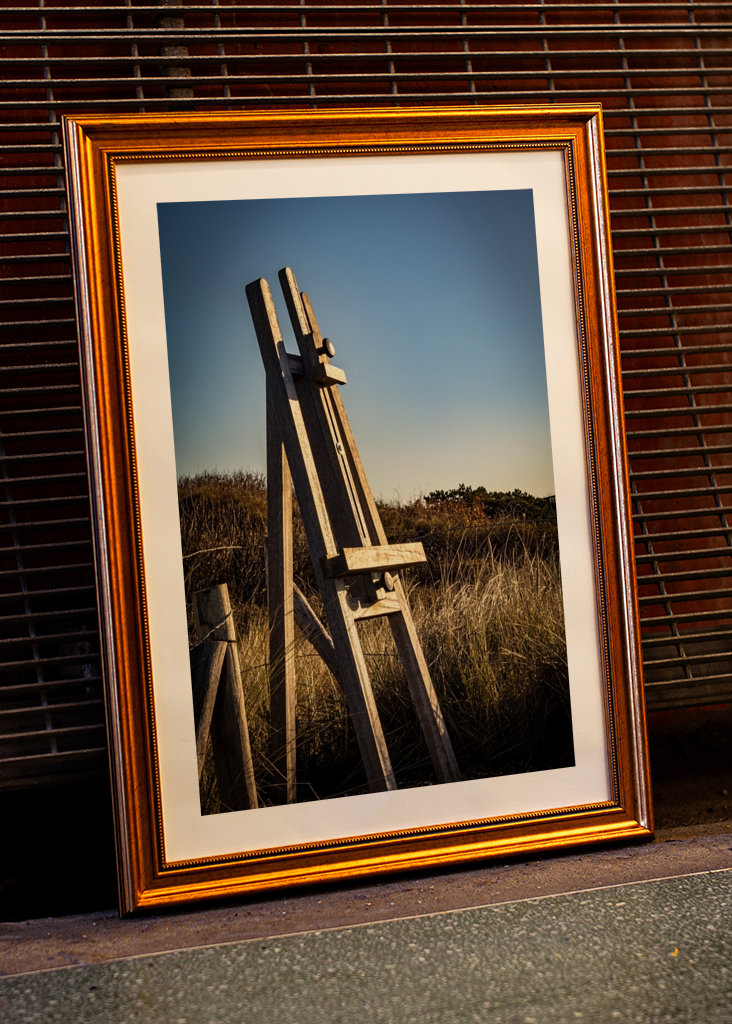 Easel in the dunes