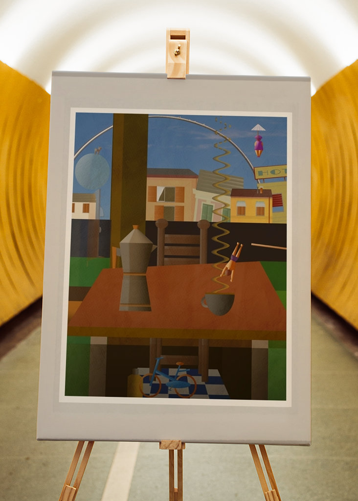 Koffie verkeerd met fiets