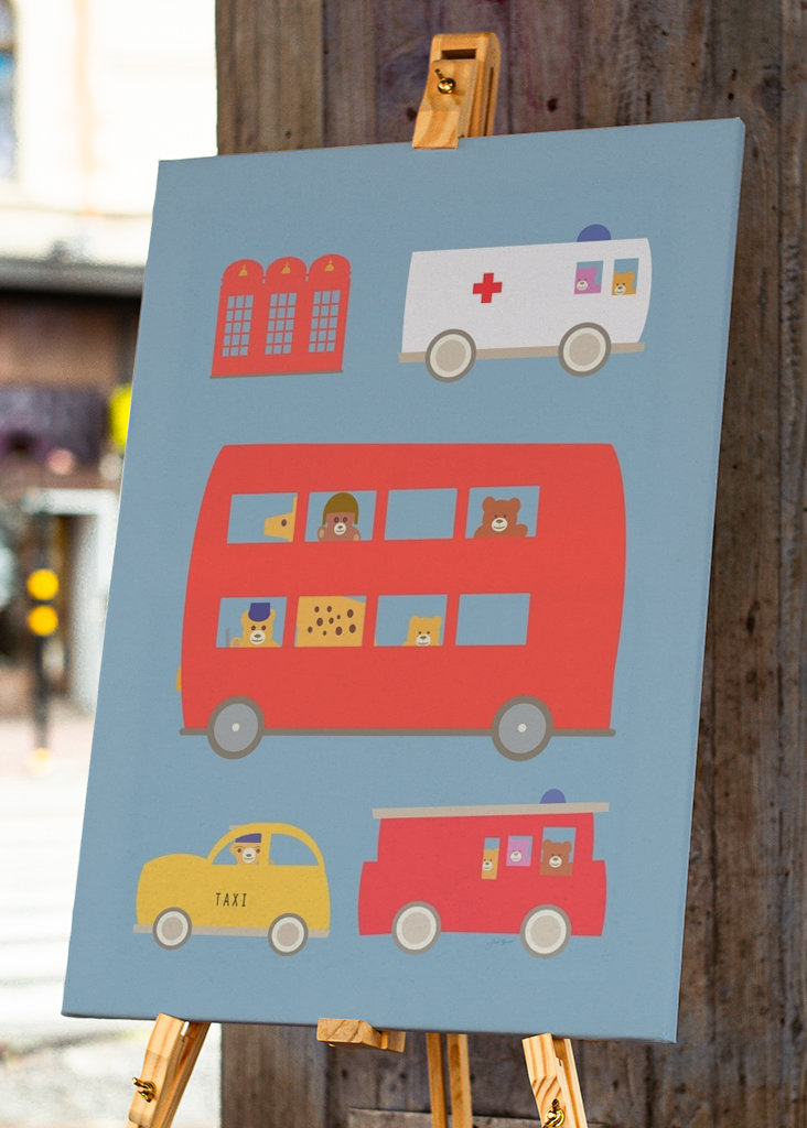 Stuffed animals on the road