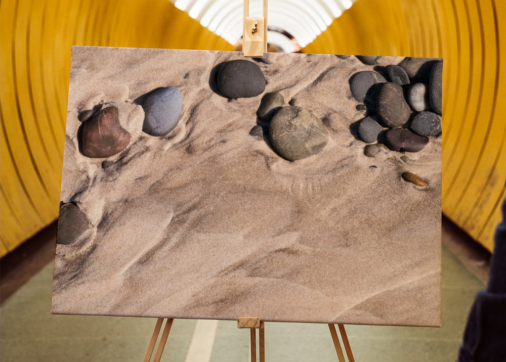 Stones on the sandy beach