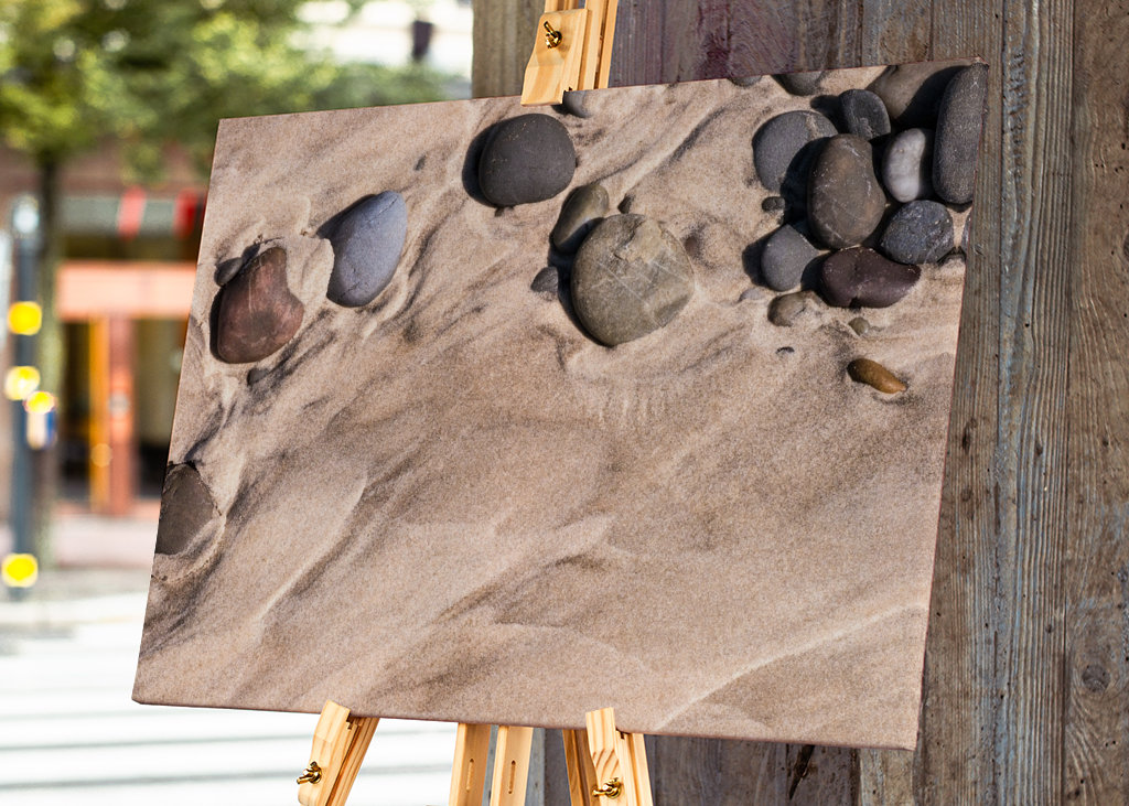 Stones on the sandy beach