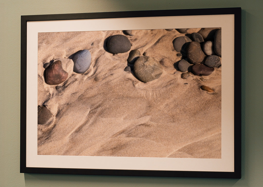 Stones on the sandy beach