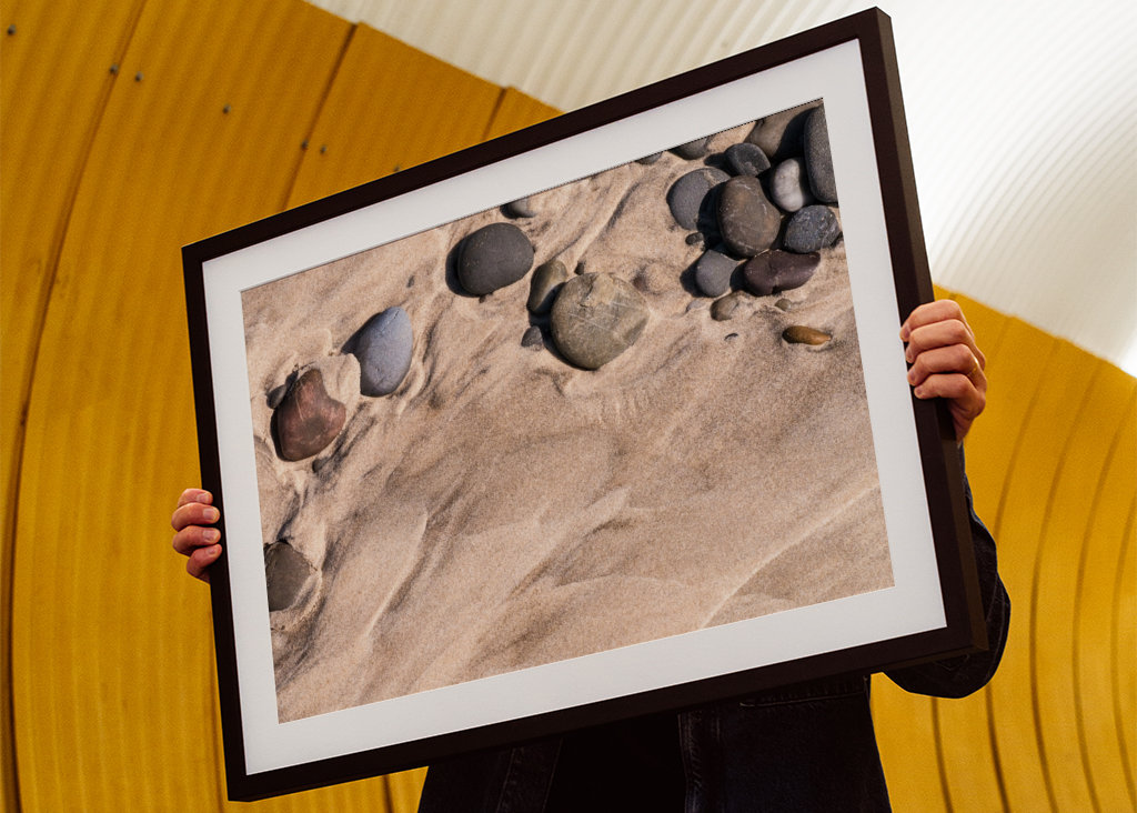 Stones on the sandy beach