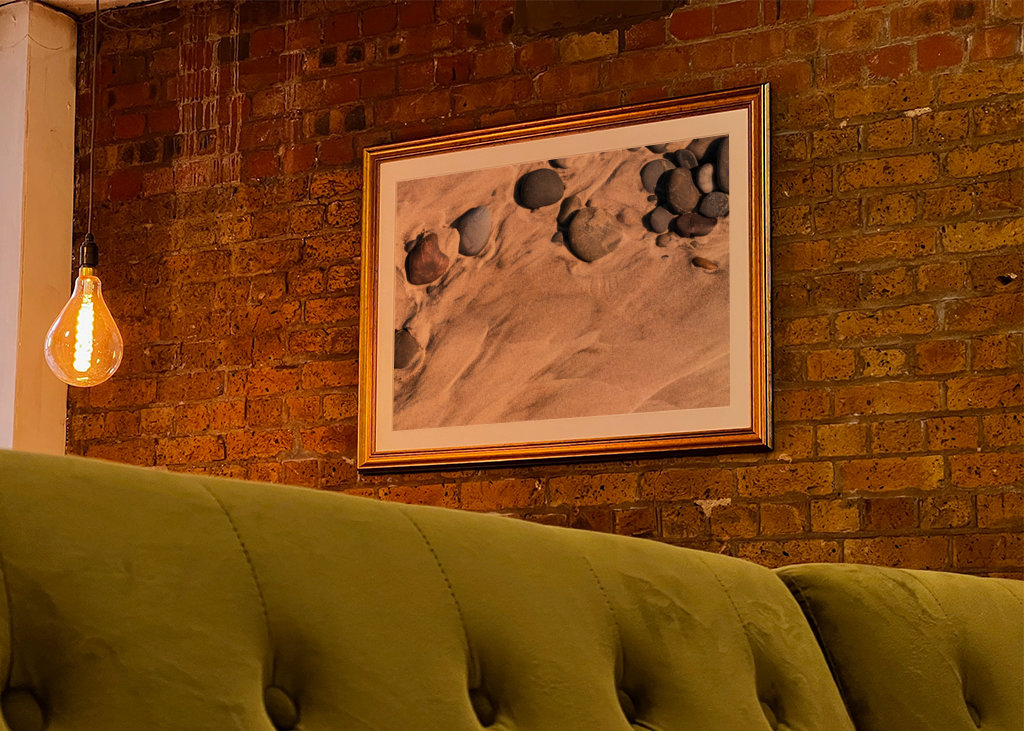 Stones on the sandy beach