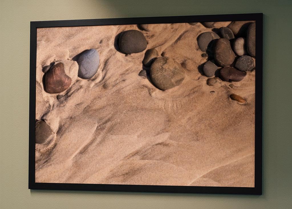 Stones on the sandy beach