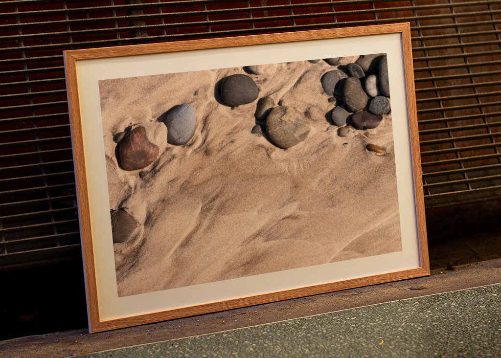 Stones on the sandy beach