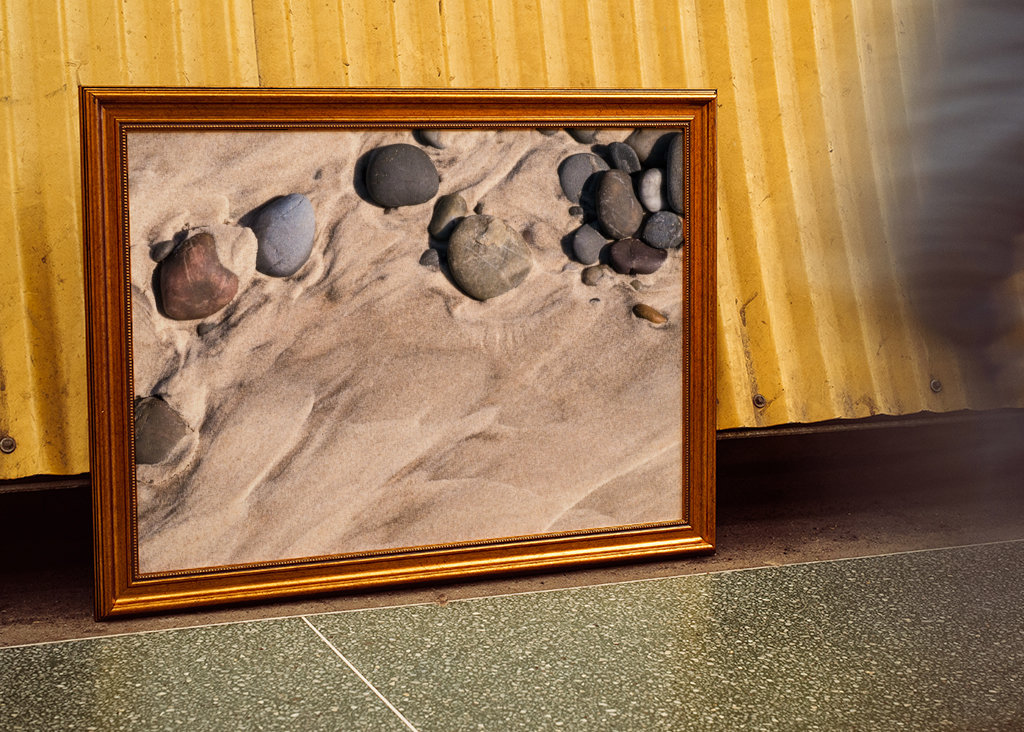 Stones on the sandy beach