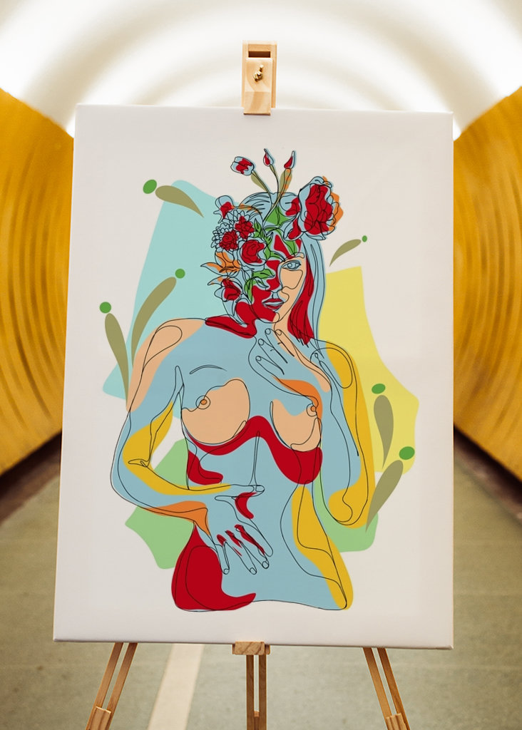 beautifull sexy jente linje kunst