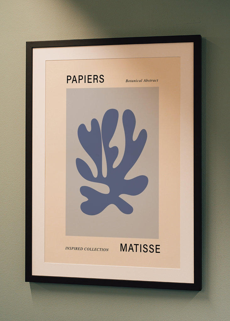 Matisse inspireret udskæring blå