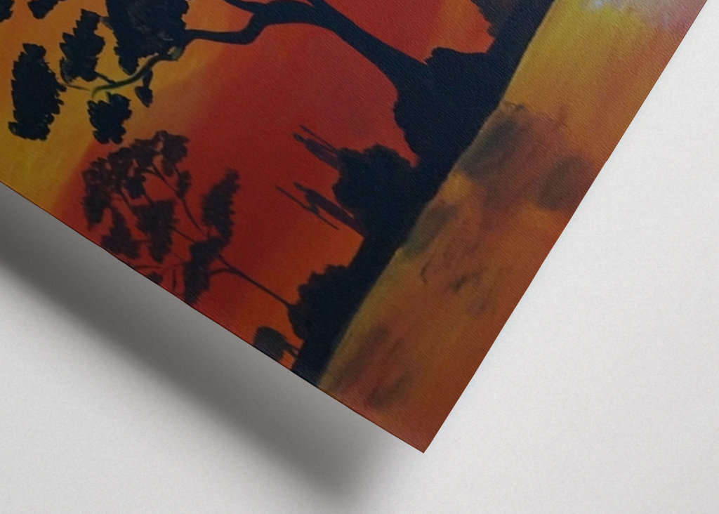 Zachód słońca na sawannie