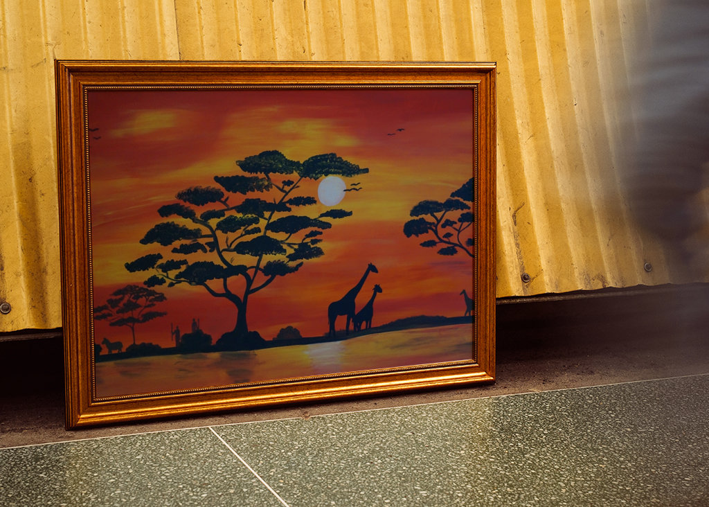 Zachód słońca na sawannie