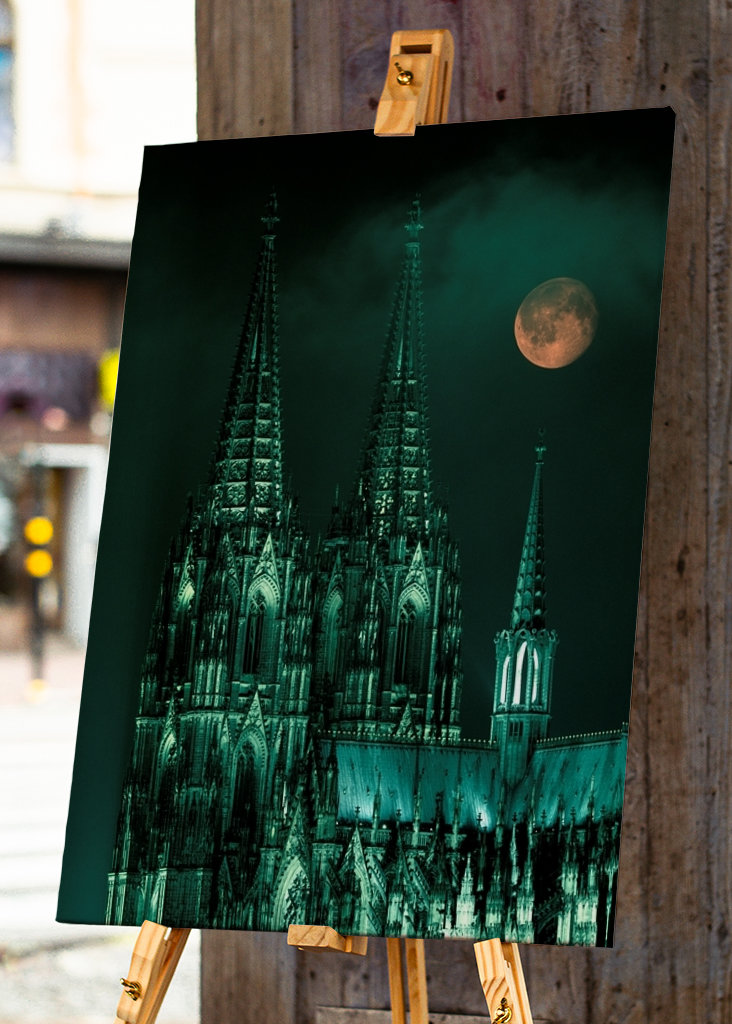 Katedra w Kolonii nocą 