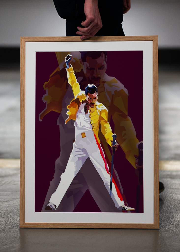 Freddie Mercury Art Retro