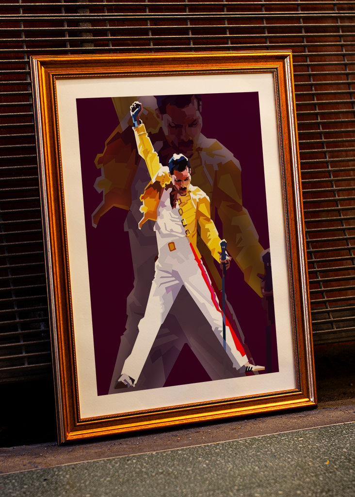 Freddie Mercury Art Retro