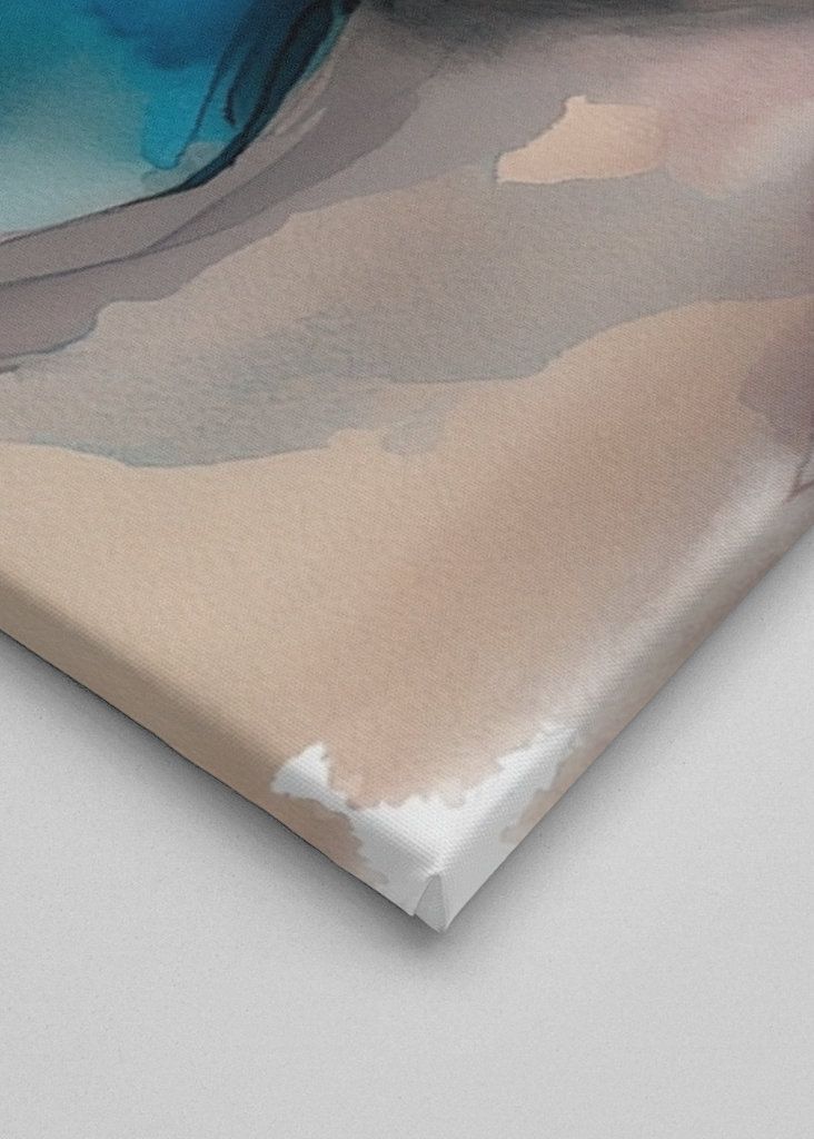 Woman in red and blue 