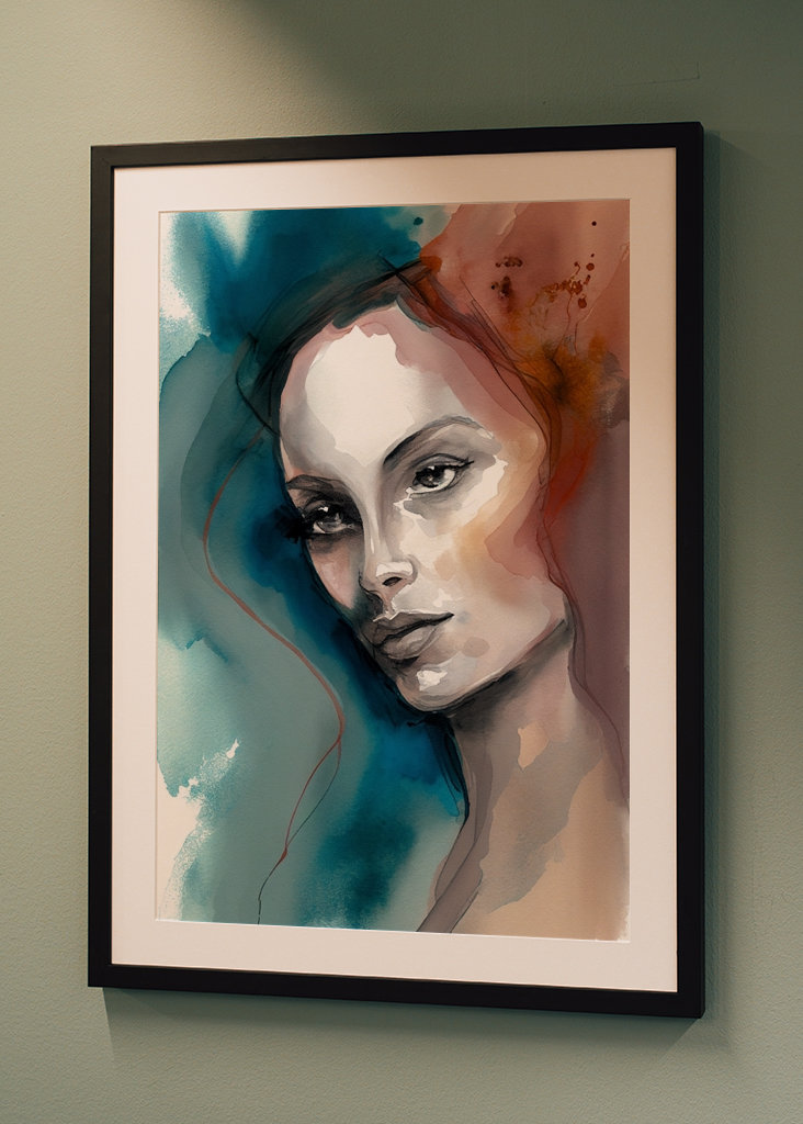 Woman in red and blue 