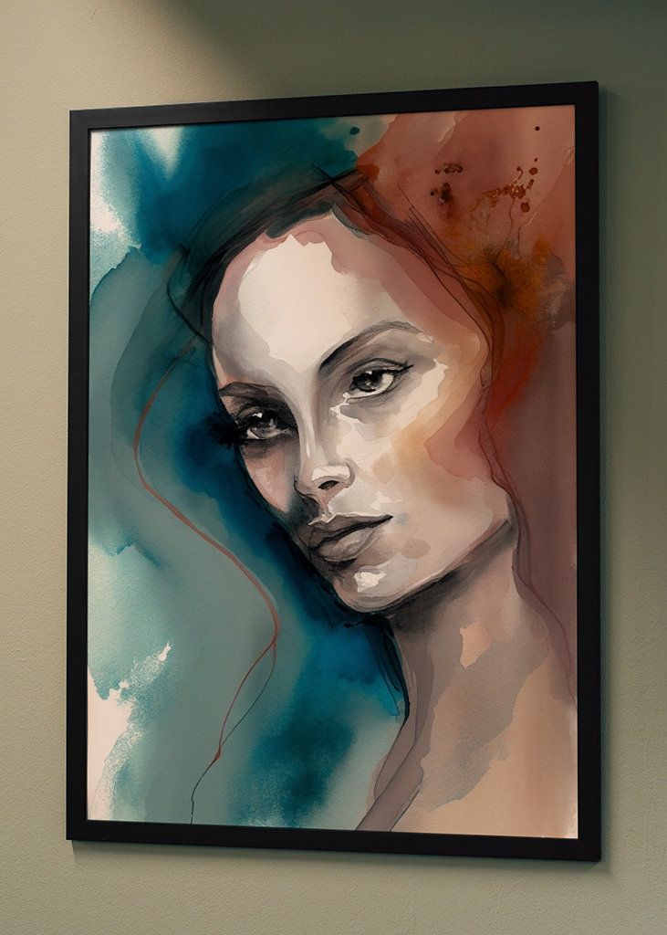 Woman in red and blue 