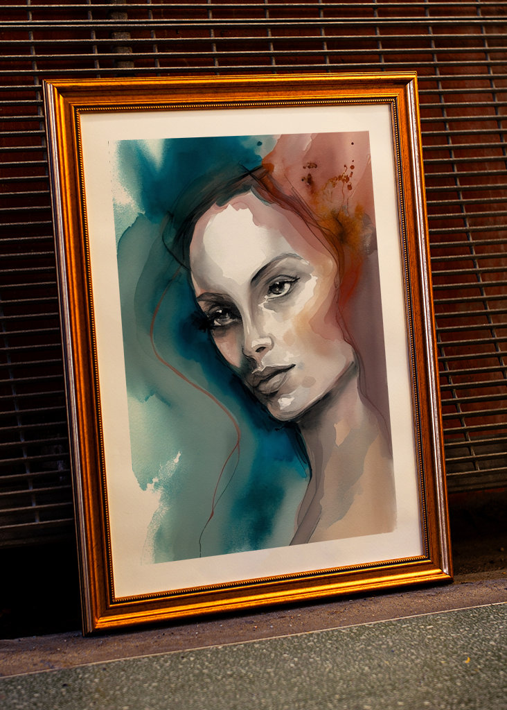 Woman in red and blue 