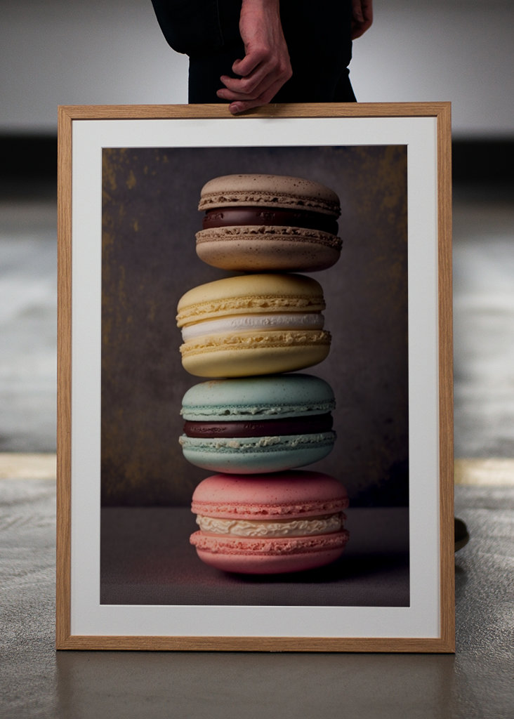 Farbenfrohe leckere Macarons Poster von Thomas Schmidt | Printler