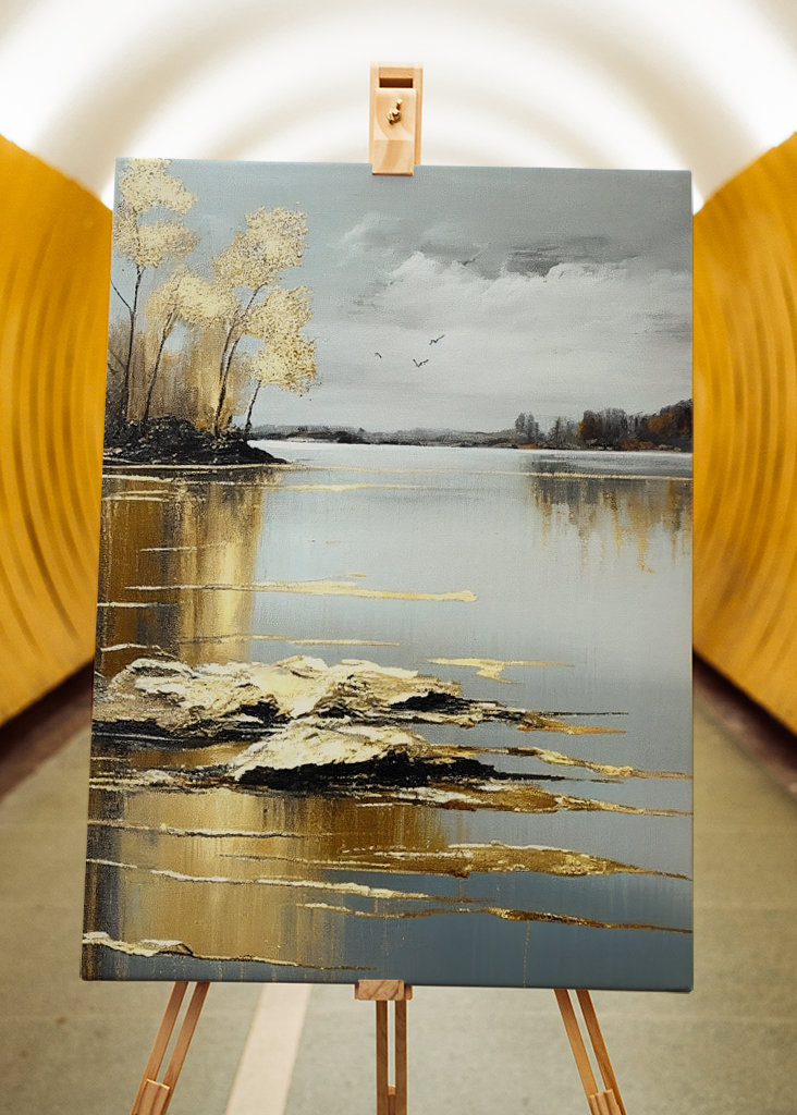 Guldglans i en Lugn Sjö 