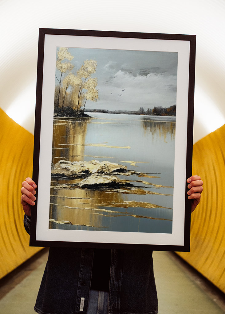 Guldglans i en Lugn Sjö 