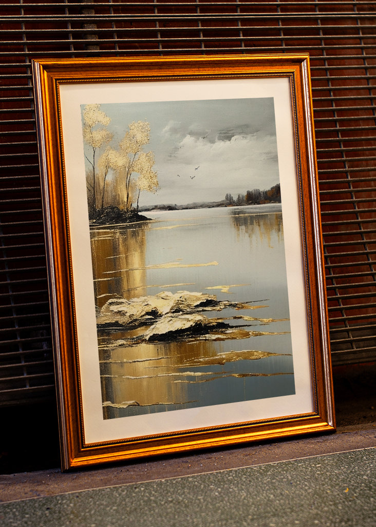 Guldglans i en Lugn Sjö 