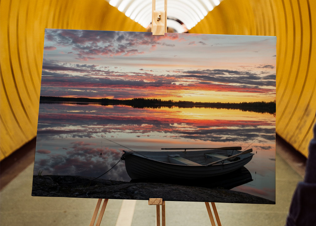 Spegelblank fiskesjö