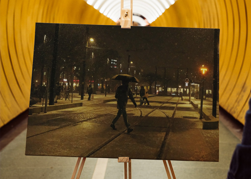 Moody deštník muž