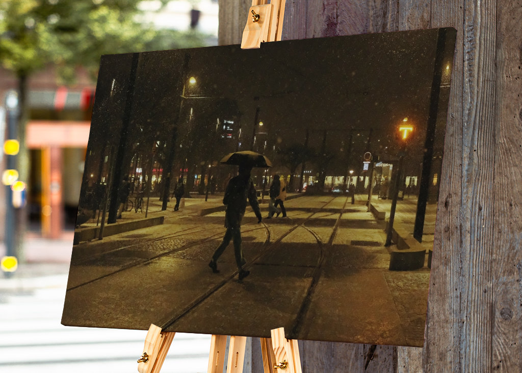 Moody deštník muž