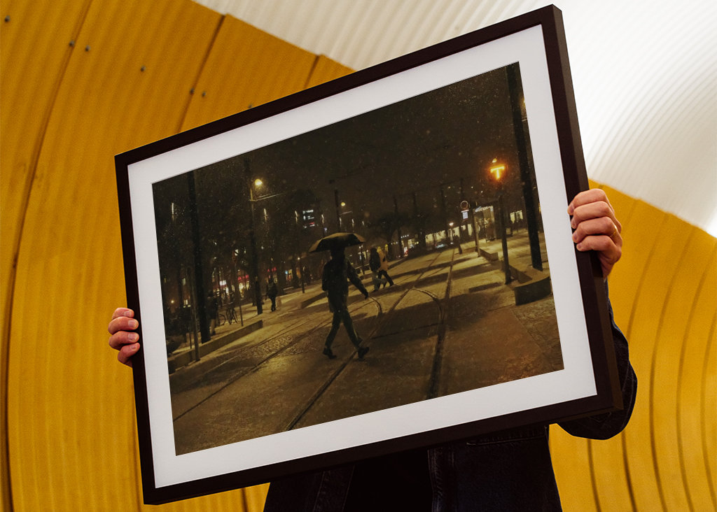 Moody deštník muž