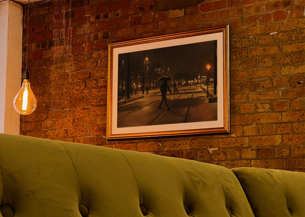 Moody deštník muž