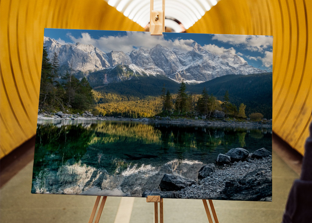 Zugspitze ved Eibsee i Bayern