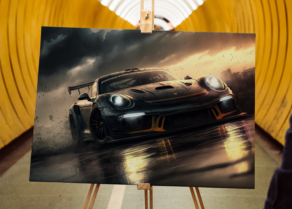 Porsche rijdt een race