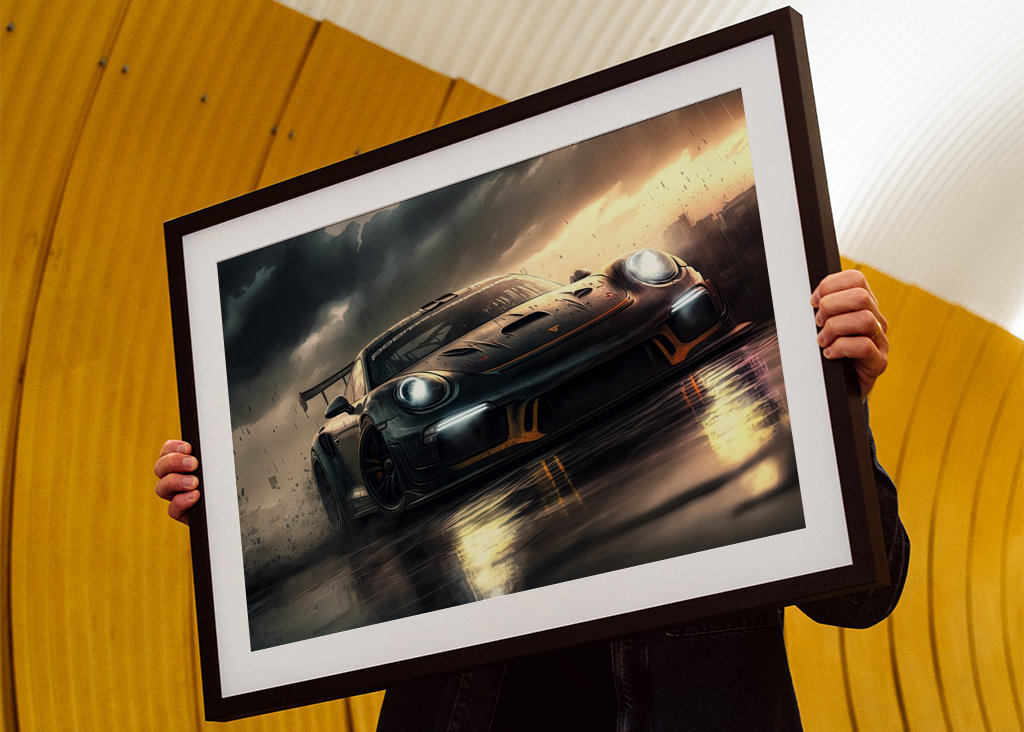 Porsche rijdt een race