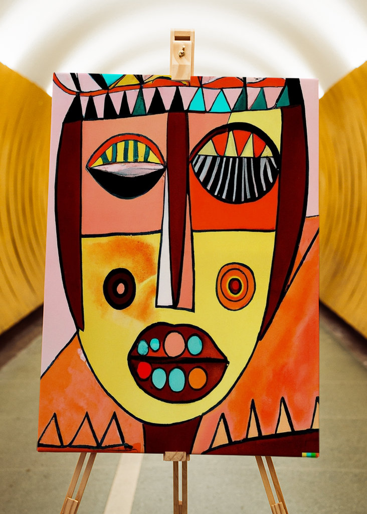 színes absztrakt arc