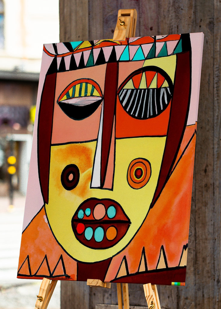 színes absztrakt arc