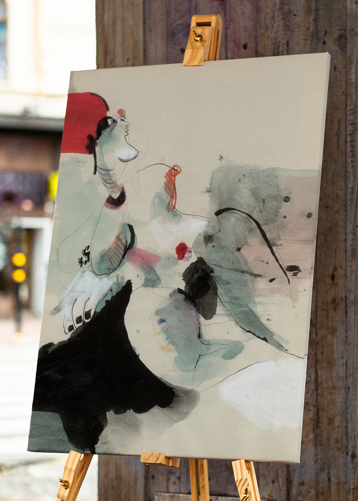 Nu féminin - croquis à l’encre