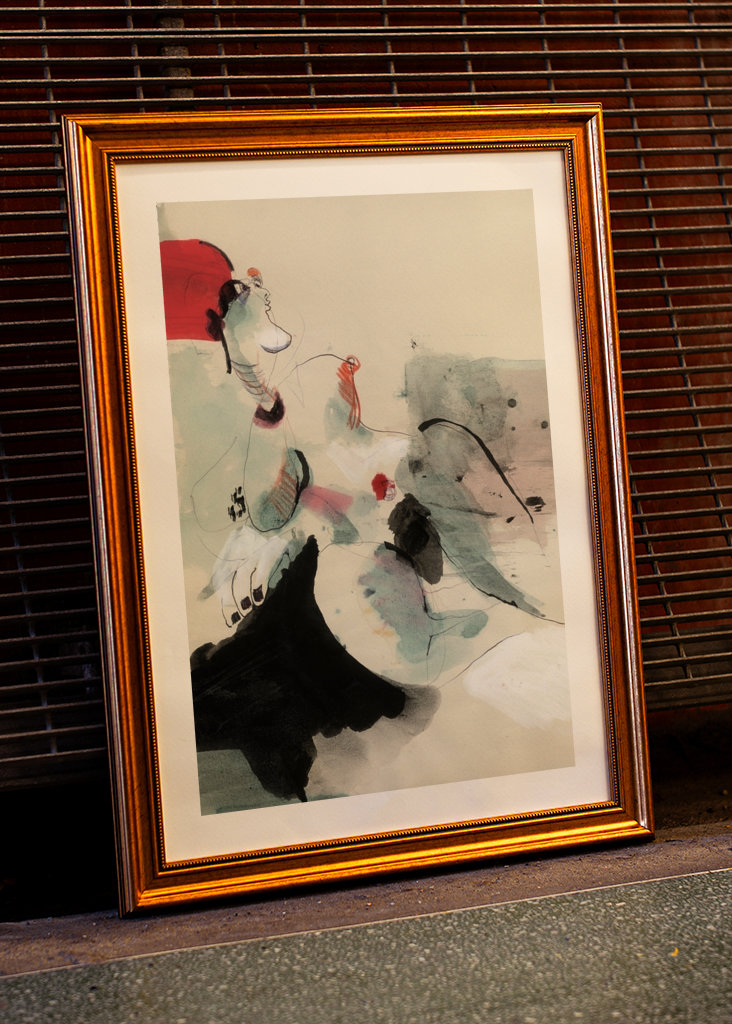 Nu féminin - croquis à l’encre