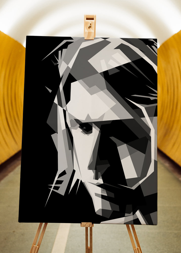 Kurt Cobain Schwarz Weiß