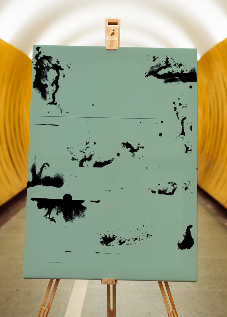 Mint und Schwarz Abstrakt 