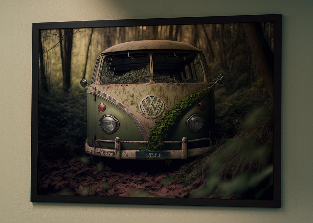 Volkswagen Typ 2 im Wald